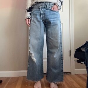 R13 wide leg crossover jeans